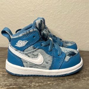 Nike Air Jordan 1 Mid Toddler Washed Denim 5C